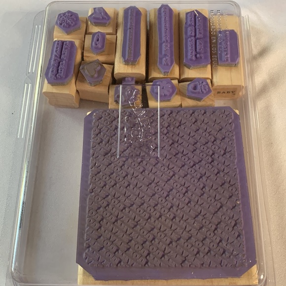 Stampin' Up THANKS TONS Mounted Wood Stamp Set RETIRED - Picture 2 of 3